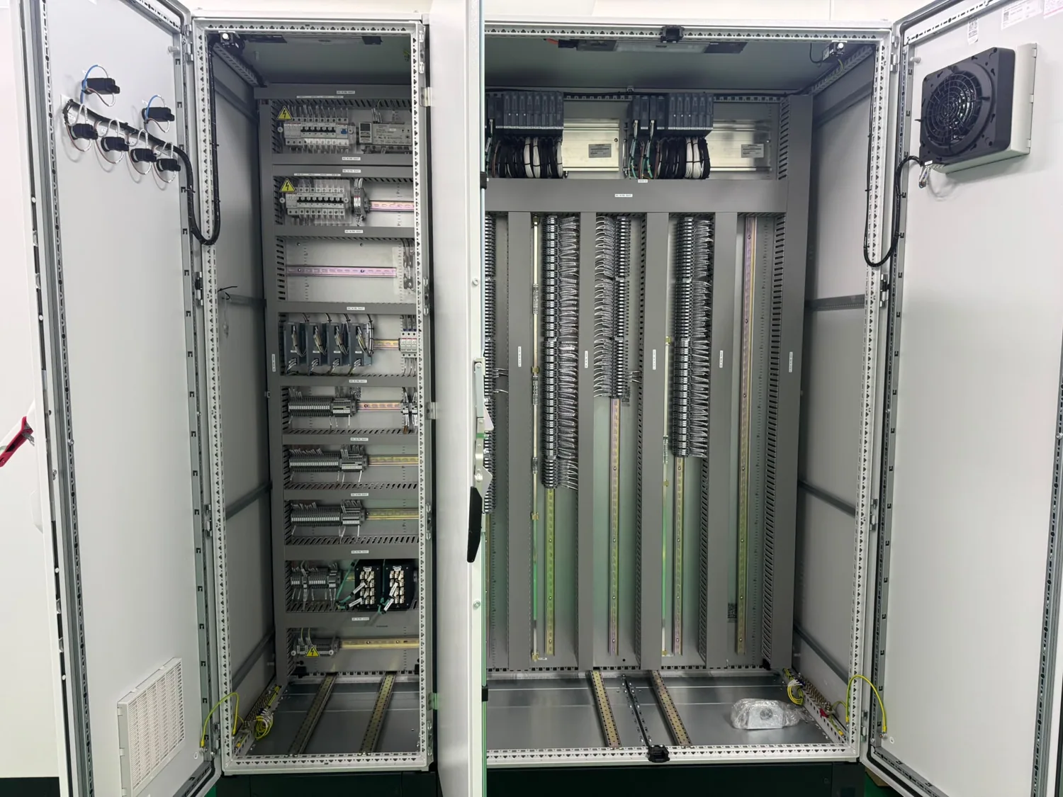 Control panel wiring and terminals